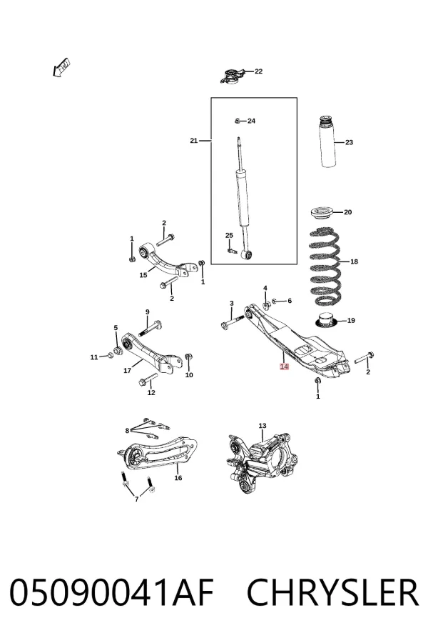 Нижний рычаг задней подвески K05090041AF Fiat/Alfa/Lancia