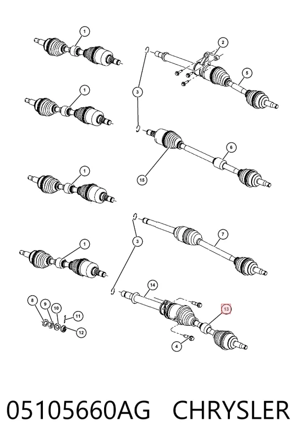 Правая полуось 05105660AG Chrysler