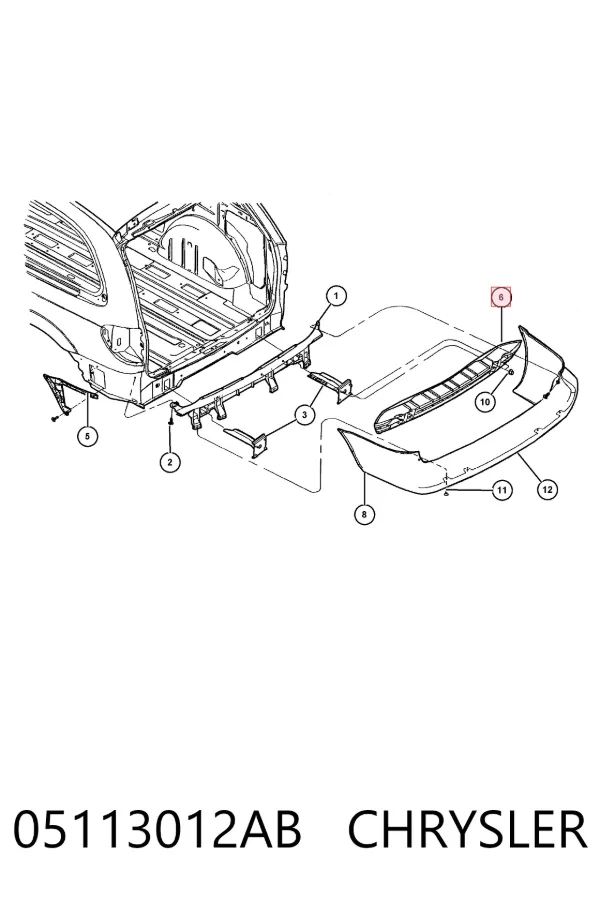 Усилитель заднего бампера 05113012AB Chrysler