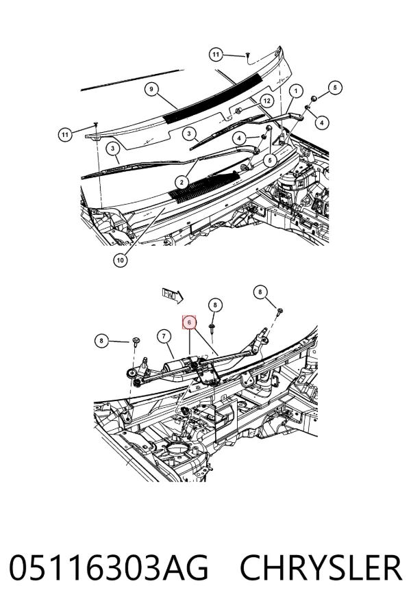 Трапеция дворников 05116303AG Chrysler