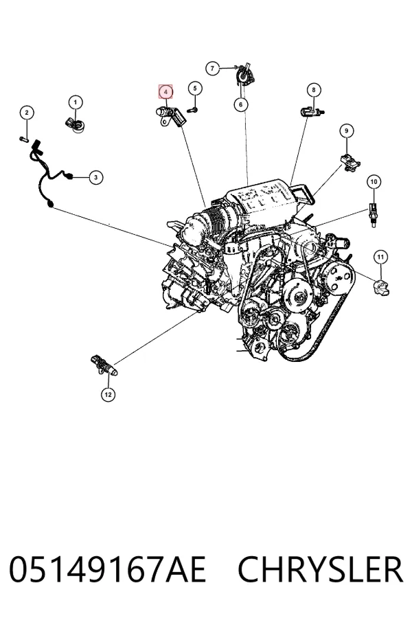Датчик коленвала 05149167AE Chrysler