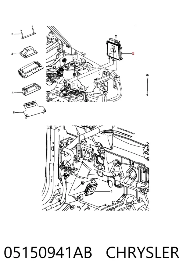 Блок управления двигателем 05150941AB Chrysler