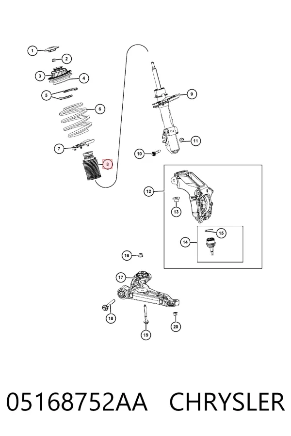 Пыльник амортизатора 05168752AA Chrysler