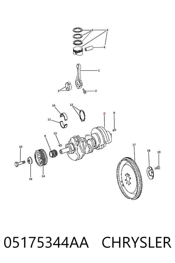 Коленвал 05175344AA Chrysler
