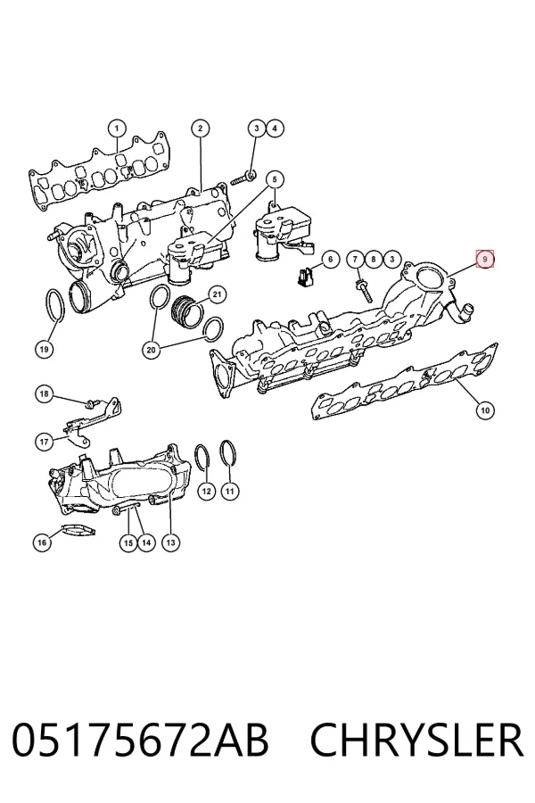 Коллектор впускной левый 05175672AB Chrysler