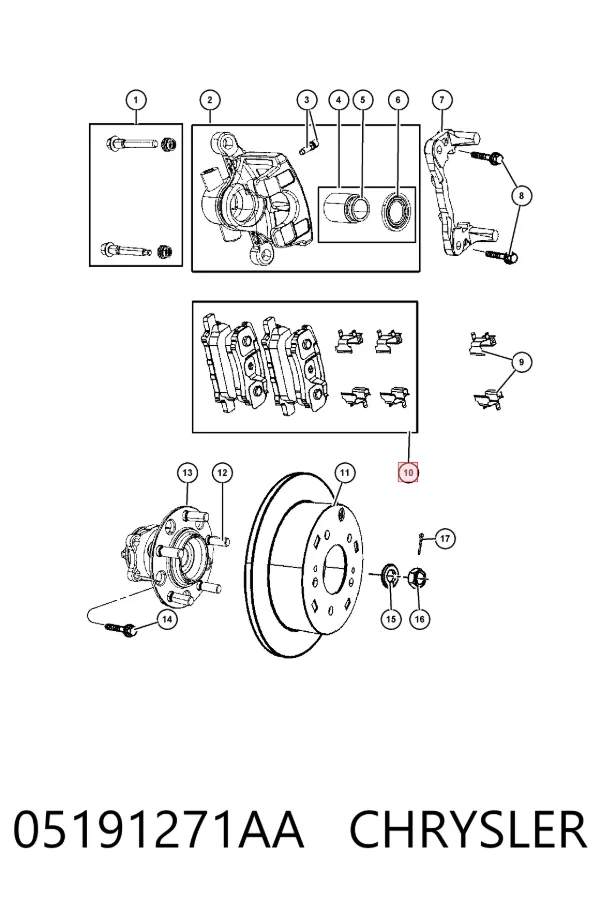 Задние тормозные колодки 05191271AA Chrysler