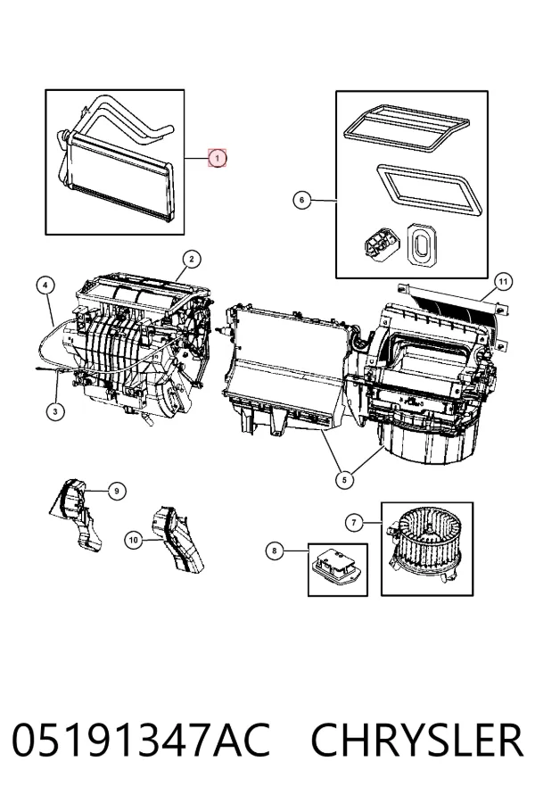 Радиатор печки 05191347AC Chrysler