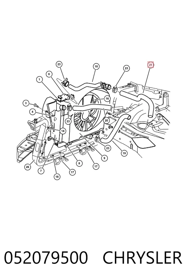 Патрубок интеркулера 052079500 Chrysler