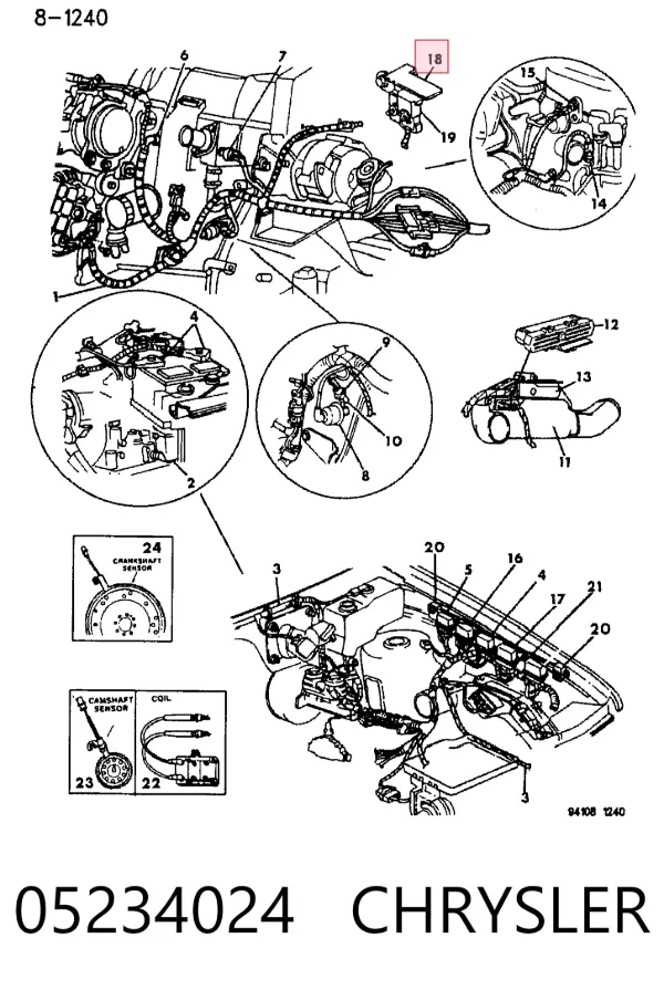Датчик абсолютного давления 05234024 Chrysler