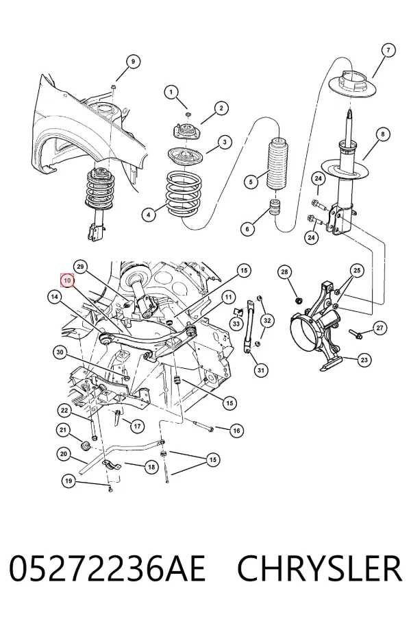 Нижний рычаг 05272236AE Chrysler