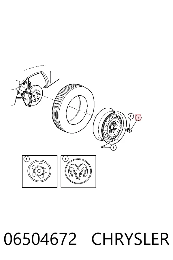 Гайки колесные 06504672 Chrysler