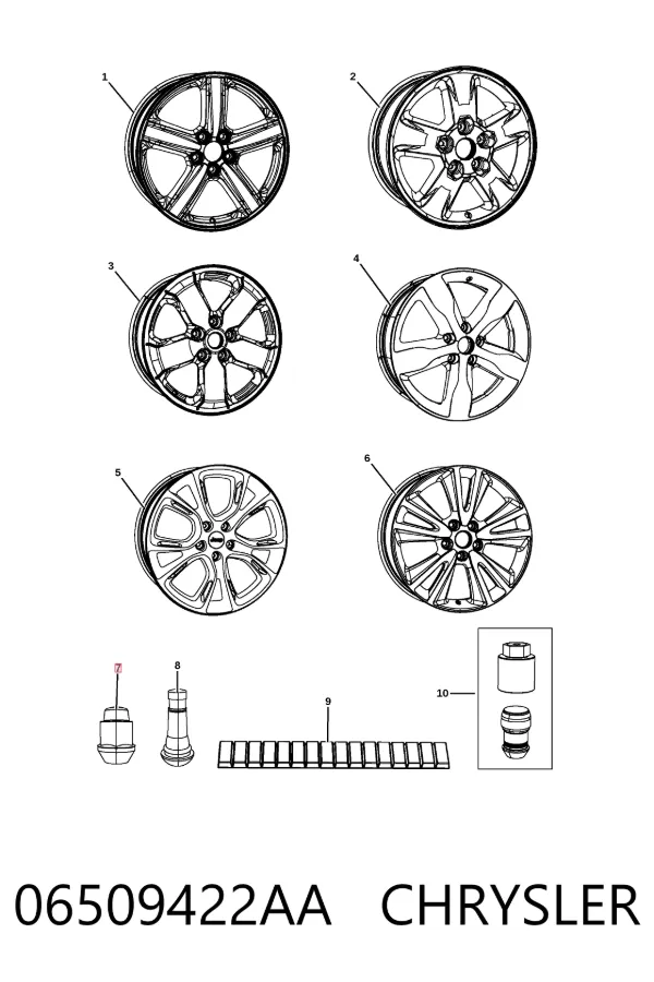 Гайки колесные K06509422AA Fiat/Alfa/Lancia