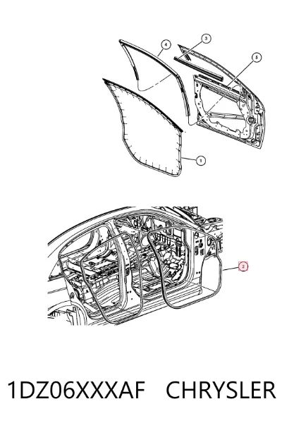 Уплотнитель двери передней (на двери) CHRYSLER 1DZ06XXXAF
