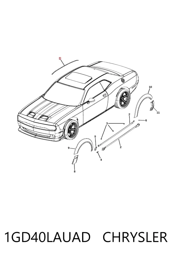 Молдинг крыши правый 1GD40LAUAD Chrysler