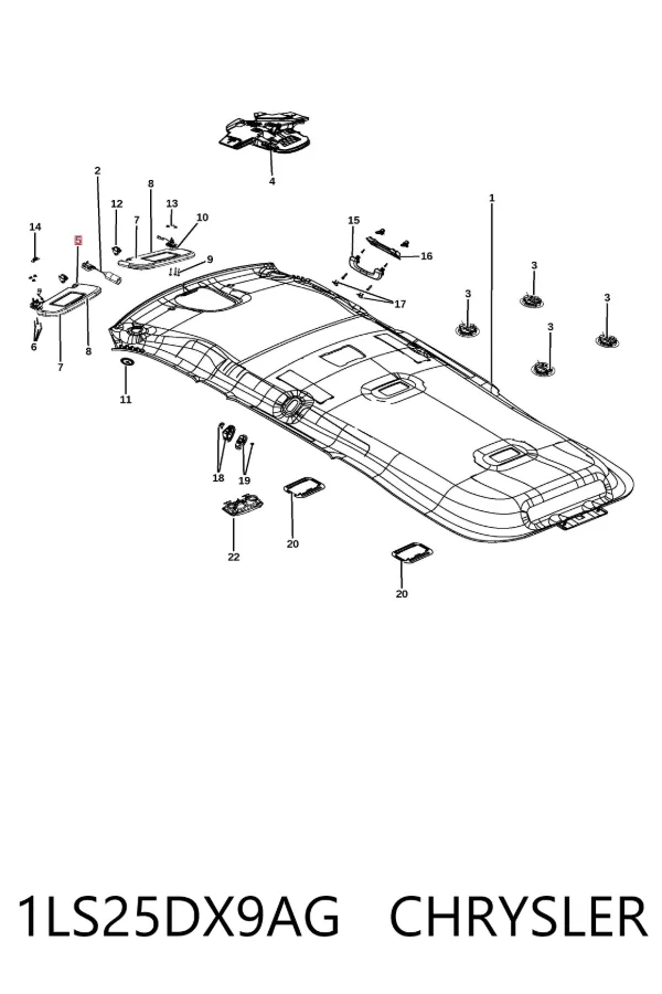 Солнцезащитный козырек 1LS25DX9AG Chrysler