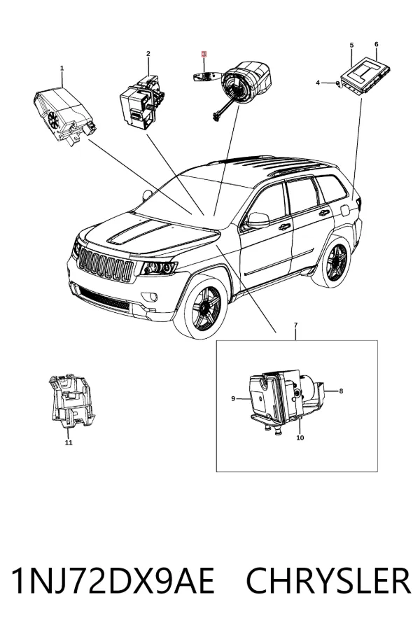 Шлейф руля 1NJ72DX9AE Chrysler