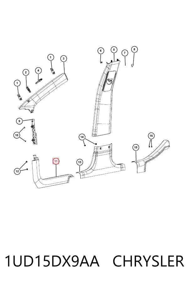 Накладка дверного порога внутренняя передняя левая K1UD15DX9AC Fiat/Alfa/Lancia