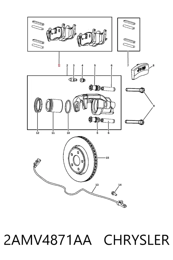 Задние тормозные колодки 2AMV4871AA Chrysler