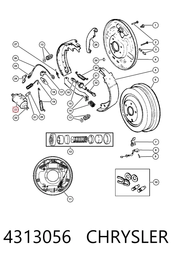 Цилиндр тормозной колесный 4313056 Chrysler