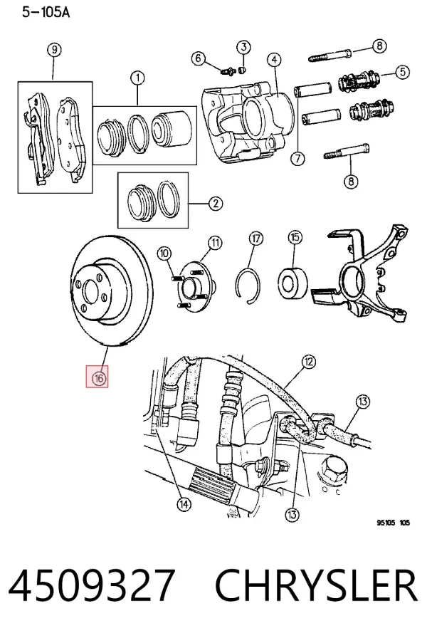 Передние тормозные диски 4509327 Chrysler