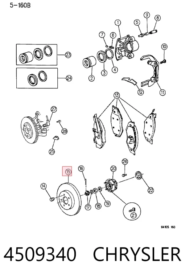 Передние тормозные диски 4509340 Chrysler