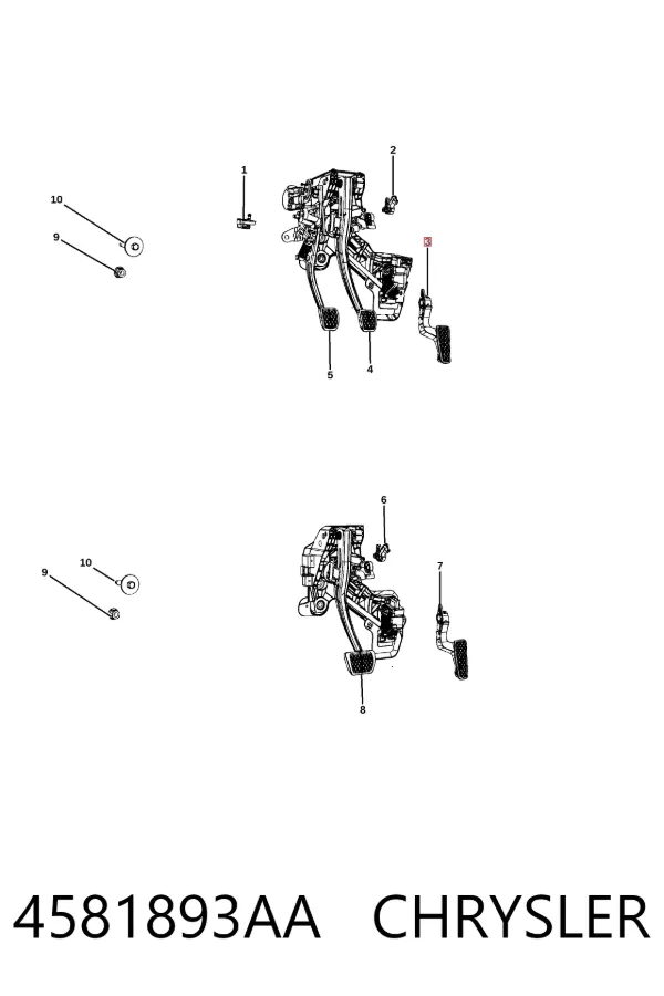 Педаль газа 4581893AA Chrysler