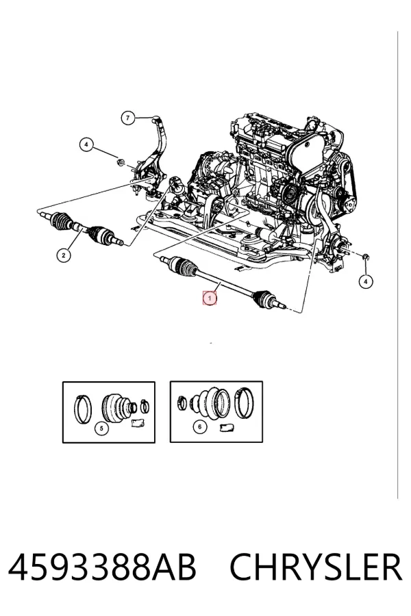 Правая полуось 4593388AB Chrysler