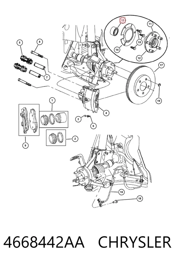 Подшипник ступицы 4668442AA Chrysler