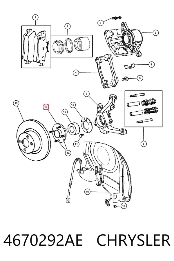 Передняя ступица 4670292AE Chrysler