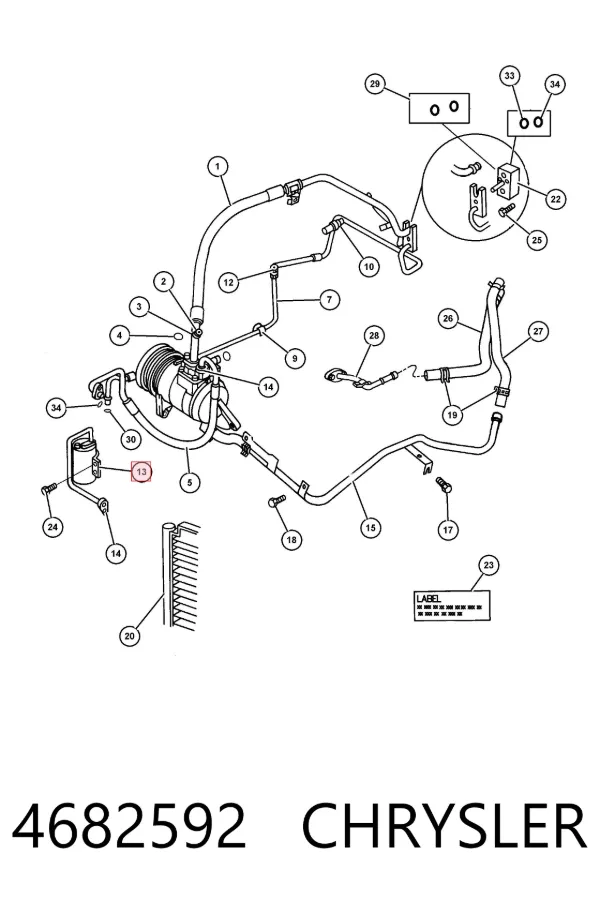 Осушитель кондиционера 4682592 Chrysler