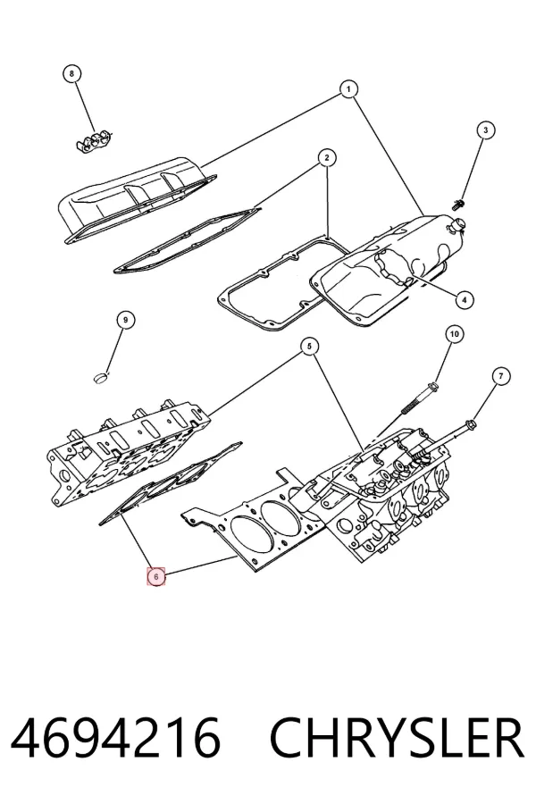 Правая прокладка ГБЦ 4694216 Chrysler