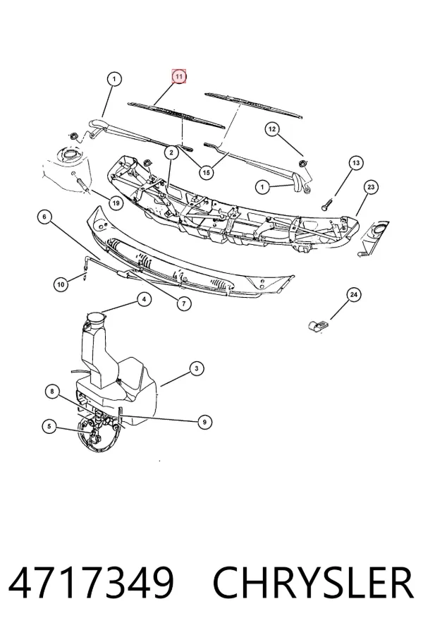 Щетка-дворник лобового стекла водительская 4717349 Chrysler