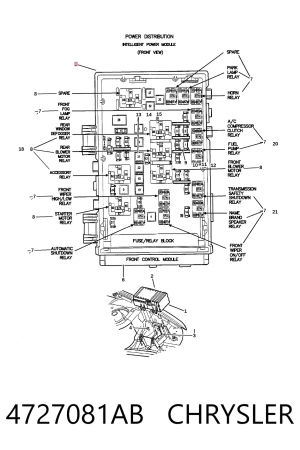 Блок предохранителей 4727081AB Chrysler