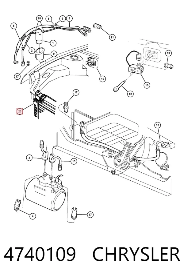 Радиатор кондиционера 4740109 Chrysler