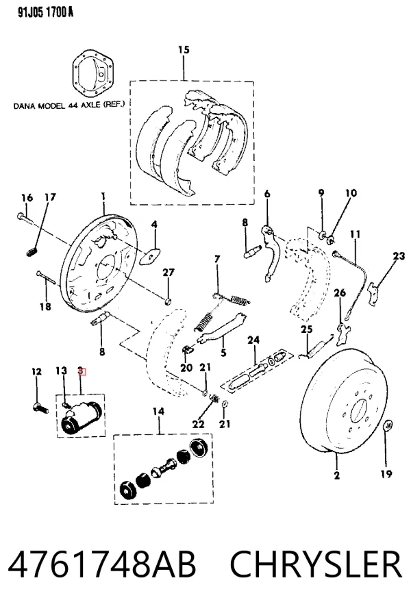 Цилиндр тормозной колесный 4761748AB Chrysler