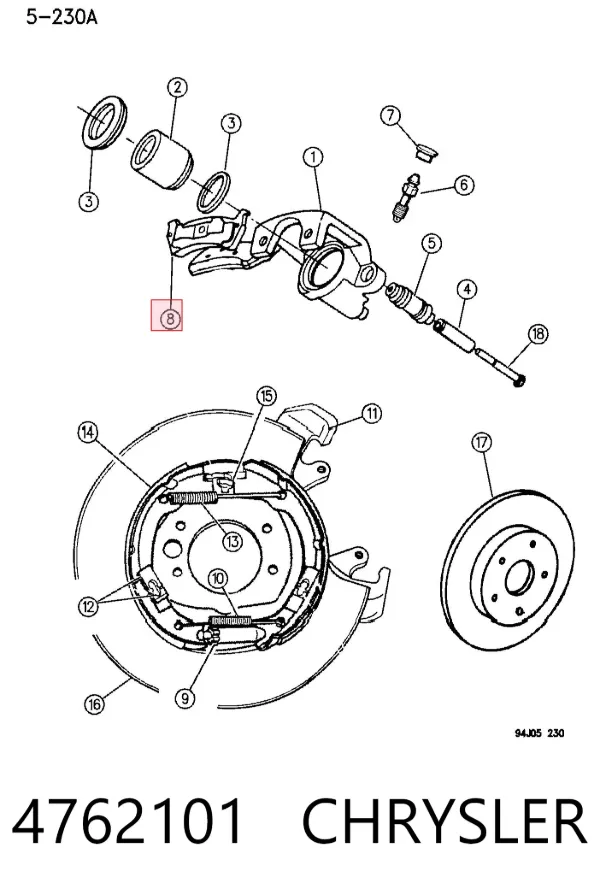 Задние тормозные колодки 4762101 Chrysler