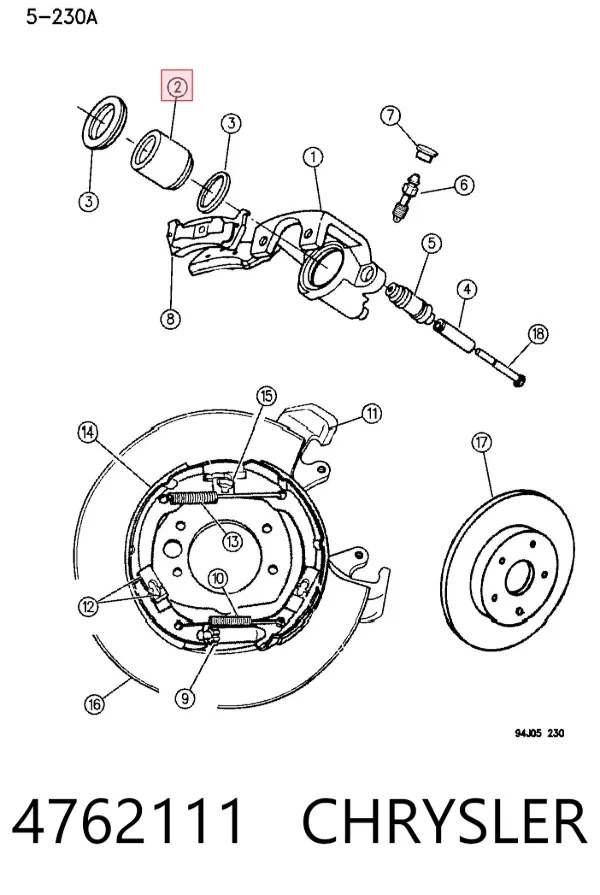 Поршень суппорта тормозного заднего 4762111 Chrysler