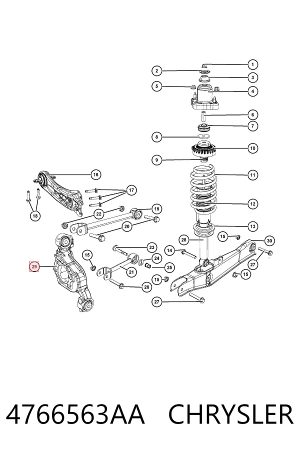Цапфа задняя левая 4766563AA Chrysler