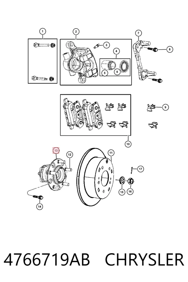 Задняя ступица 4766719AB Chrysler