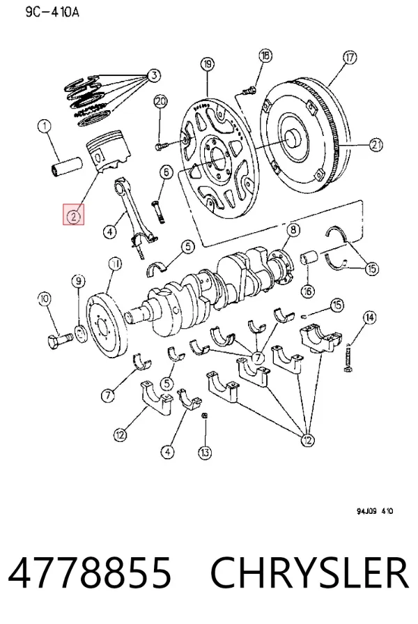 Поршень в сборе с шатуном 4778855 Chrysler