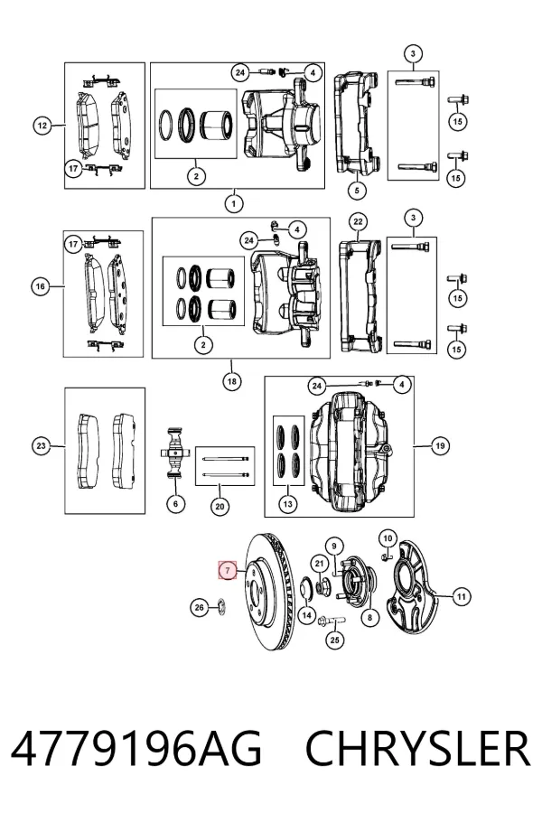 Передние тормозные диски 4779196AG Chrysler