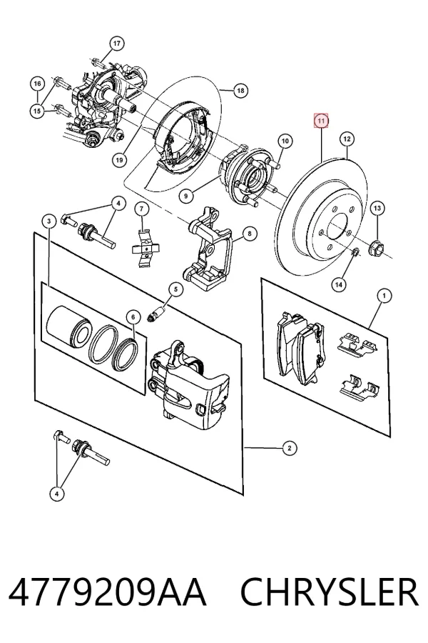 Тормозные диски 4779209AA Chrysler