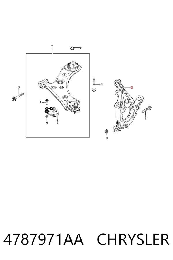 Цапфа передняя правая 4787971AA Chrysler