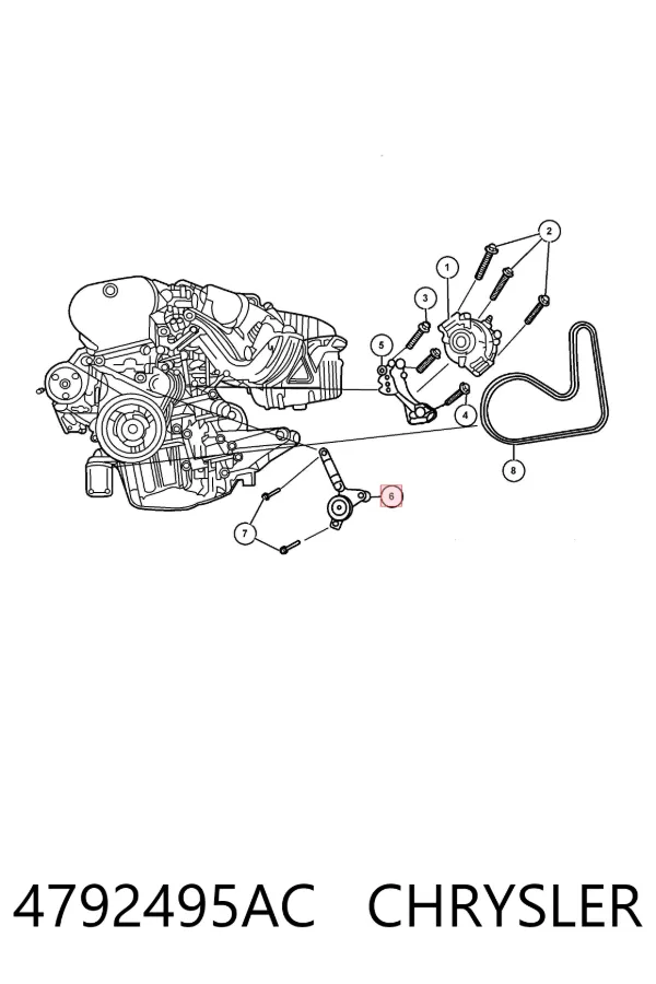 Натяжитель приводного ремня 4792495AC Chrysler