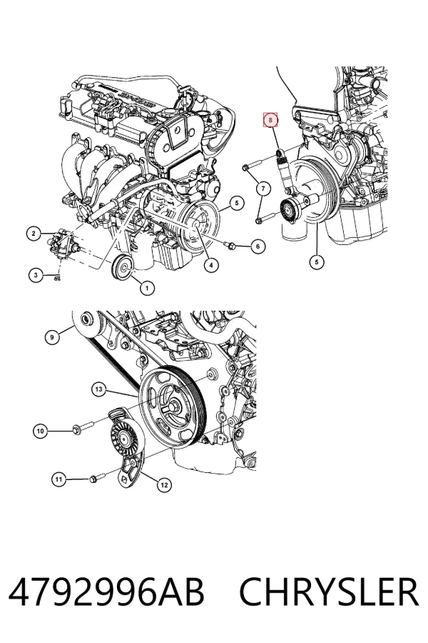 Натяжитель приводного ремня 4792996AB Chrysler