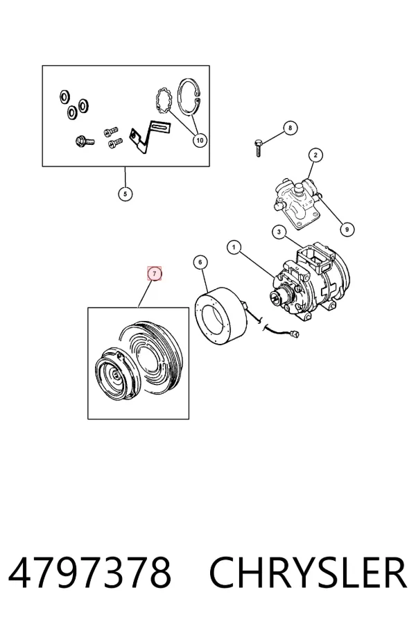 Компрессор кондиционера 4797378 Chrysler