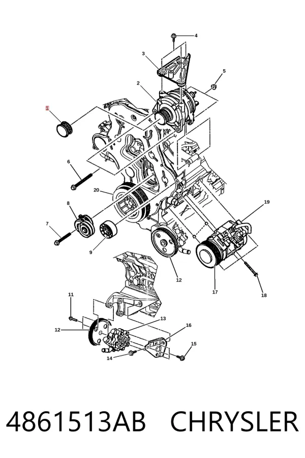 Шкив генератора 4861513AB Chrysler
