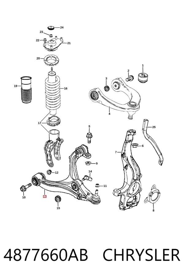 Нижний рычаг 4877660AB Chrysler