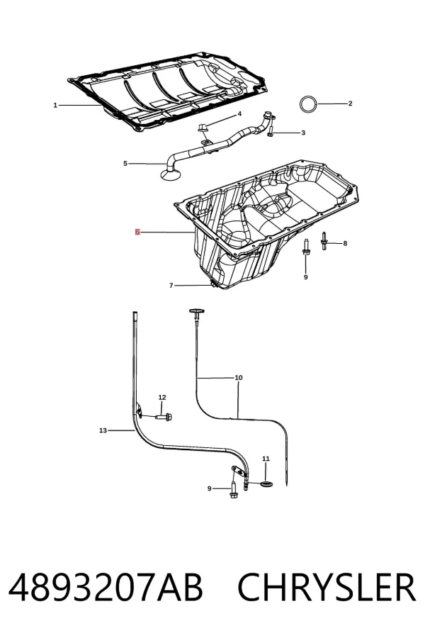 Поддон двигателя 4893207AB Chrysler