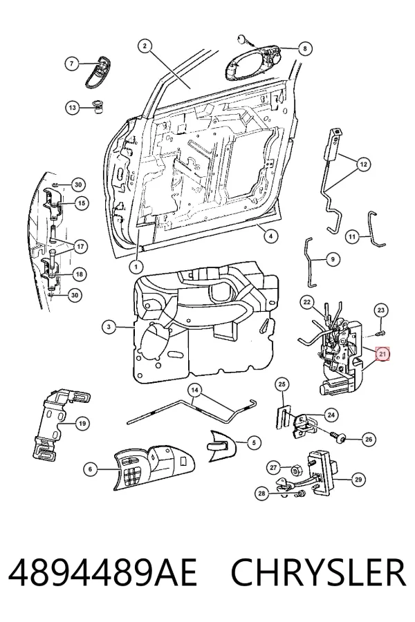 Замок водительской двери 4894489AE Chrysler